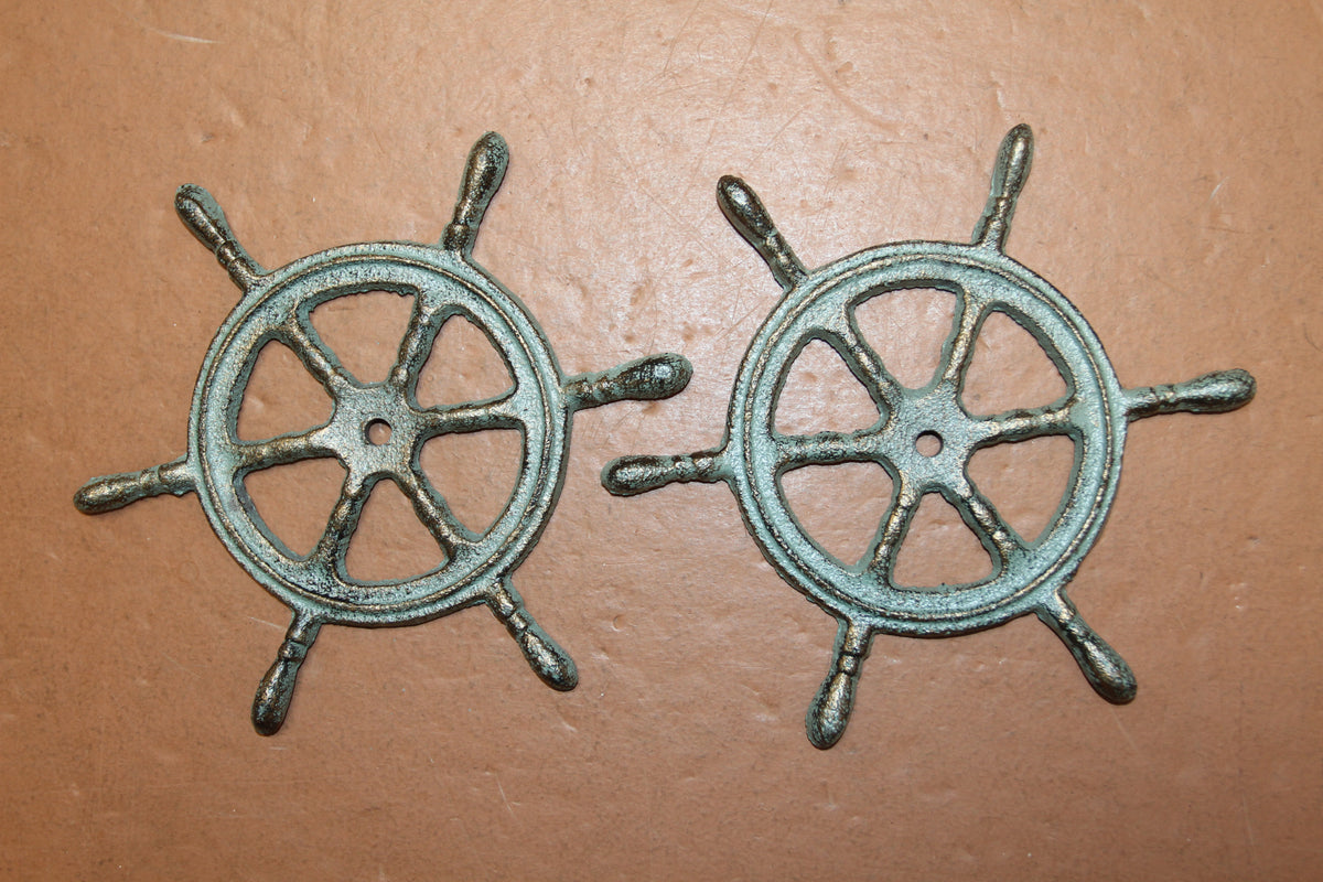 2-Ships Wheel Wall Hanging,Plaques,Harbor Style,Coastal Accents,Gifts,Boater Decor,N-27