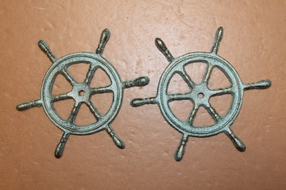 2-Ships Wheel Wall Hanging,Plaques,Harbor Style,Coastal Accents,Gifts,Boater Decor,N-27