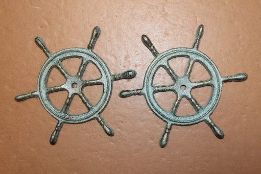 2-Ships Wheel Wall Hanging,Plaques,Harbor Style,Coastal Accents,Gifts,Boater Decor,N-27