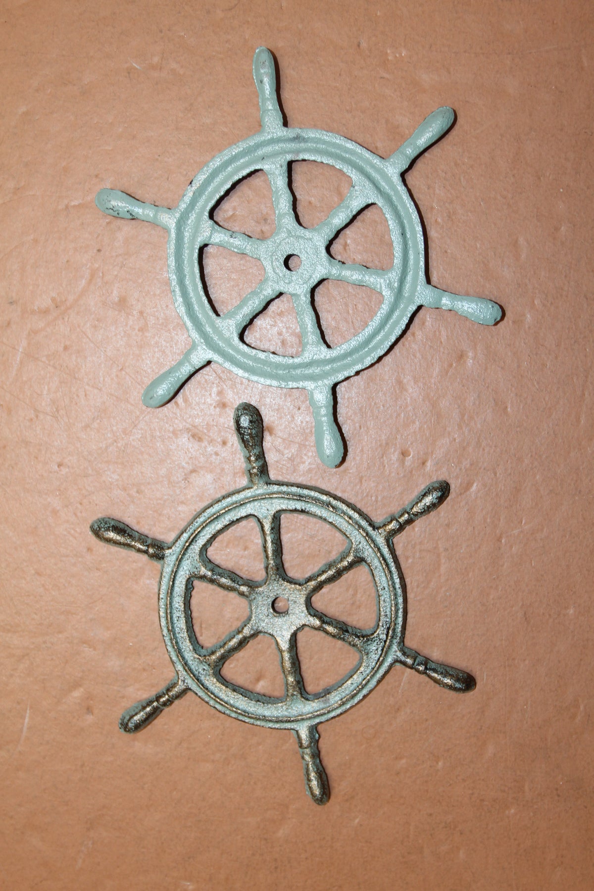2-Ships Wheel Wall Hanging,Plaques,Harbor Style,Coastal Accents,Gifts,Boater Decor,N-27