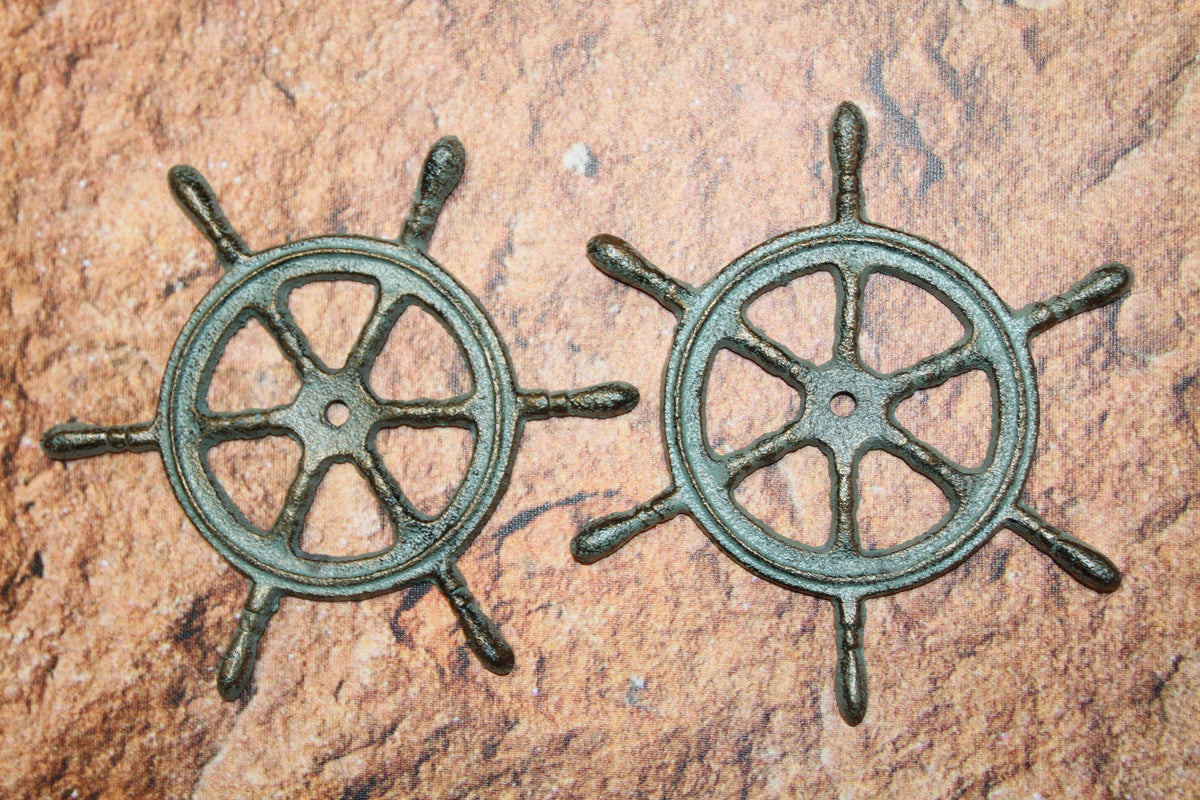 2-Ships Wheel Wall Hanging,Plaques,Harbor Style,Coastal Accents,Gifts,Boater Decor,N-27