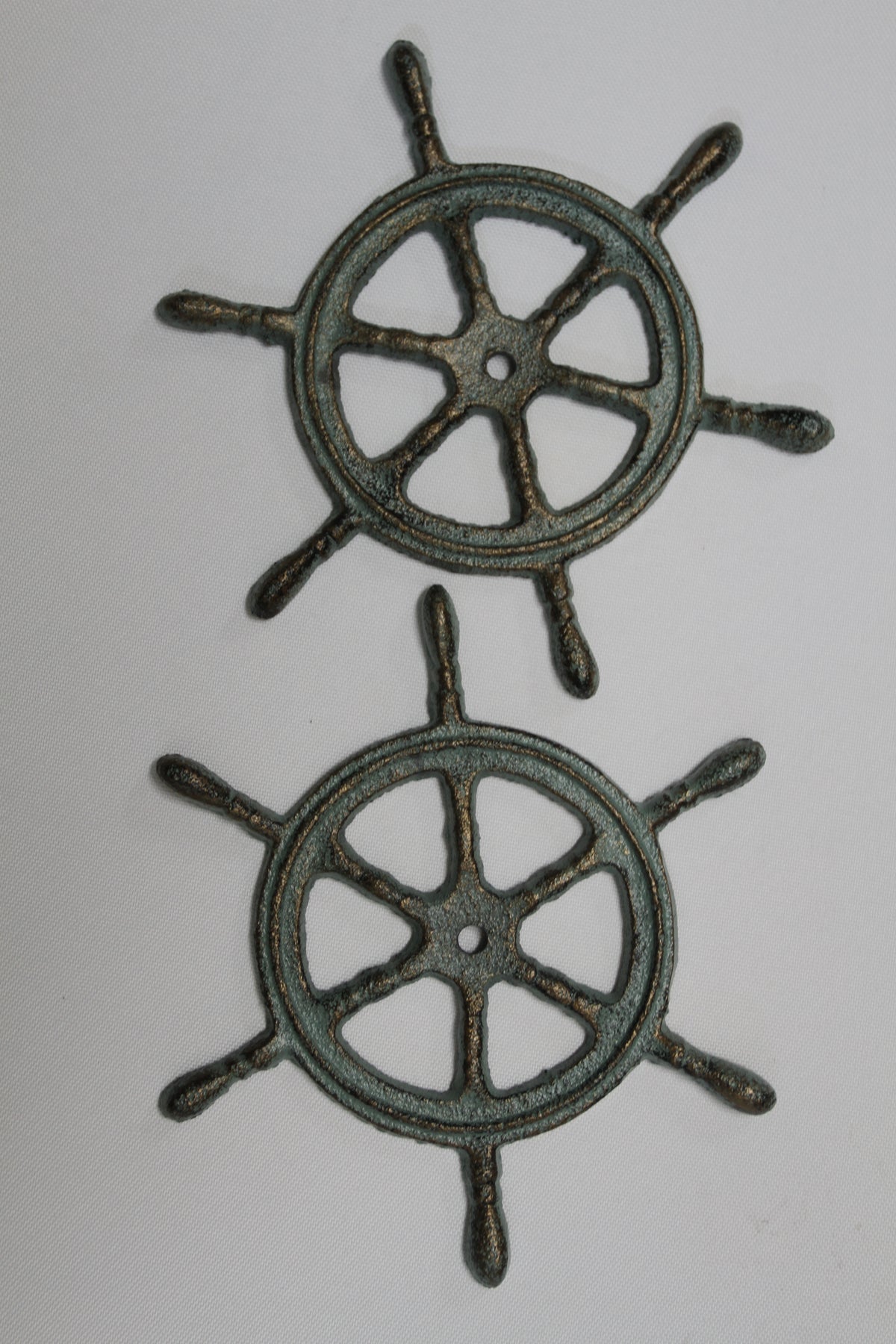 2-Ships Wheel Wall Hanging,Plaques,Harbor Style,Coastal Accents,Gifts,Boater Decor,N-27