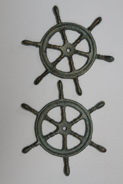 2-Ships Wheel Wall Hanging,Plaques,Harbor Style,Coastal Accents,Gifts,Boater Decor,N-27