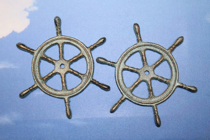 2-Ships Wheel Wall Hanging,Plaques,Harbor Style,Coastal Accents,Gifts,Boater Decor,N-27