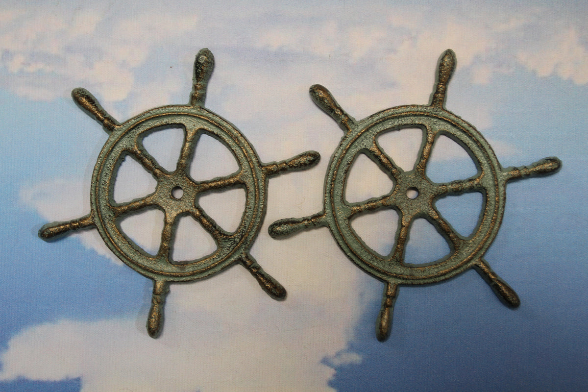 2-Ships Wheel Wall Hanging,Plaques,Harbor Style,Coastal Accents,Gifts,Boater Decor,N-27