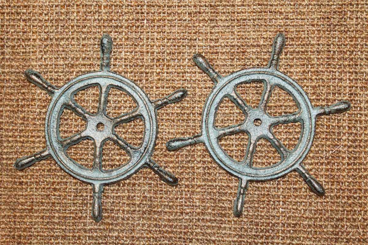 2-Ships Wheel Wall Hanging,Plaques,Harbor Style,Coastal Accents,Gifts,Boater Decor,N-27