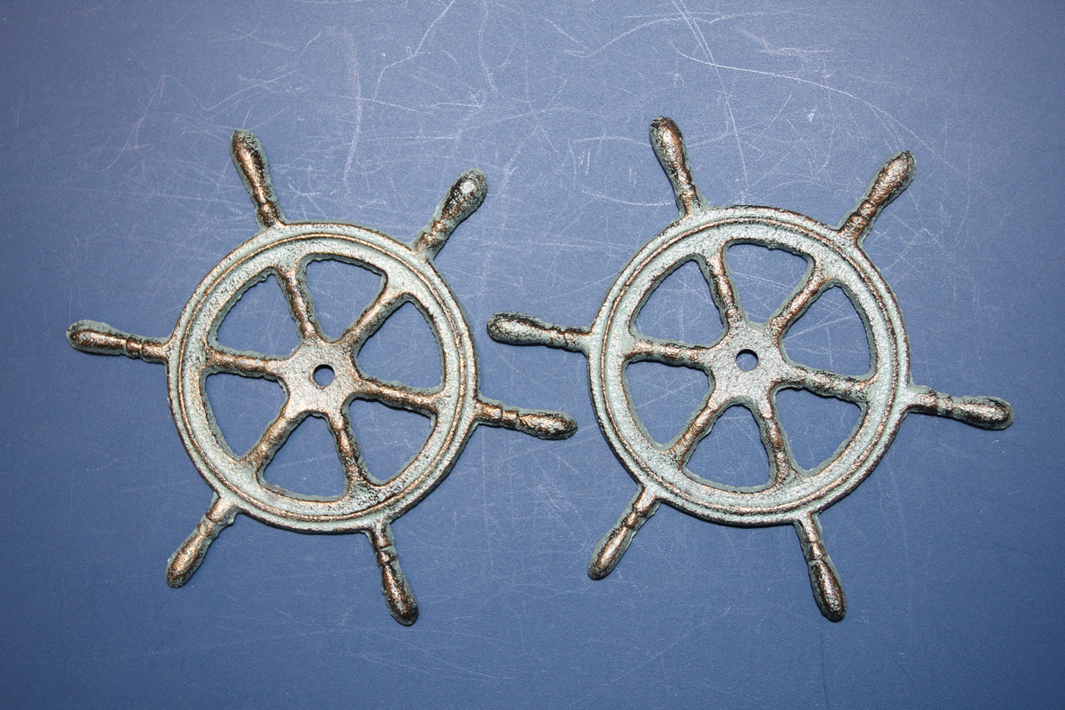 2-Ships Wheel Wall Hanging,Plaques,Harbor Style,Coastal Accents,Gifts,Boater Decor,N-27