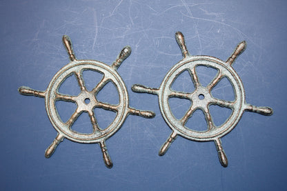 2-Ships Wheel Wall Hanging,Plaques,Harbor Style,Coastal Accents,Gifts,Boater Decor,N-27