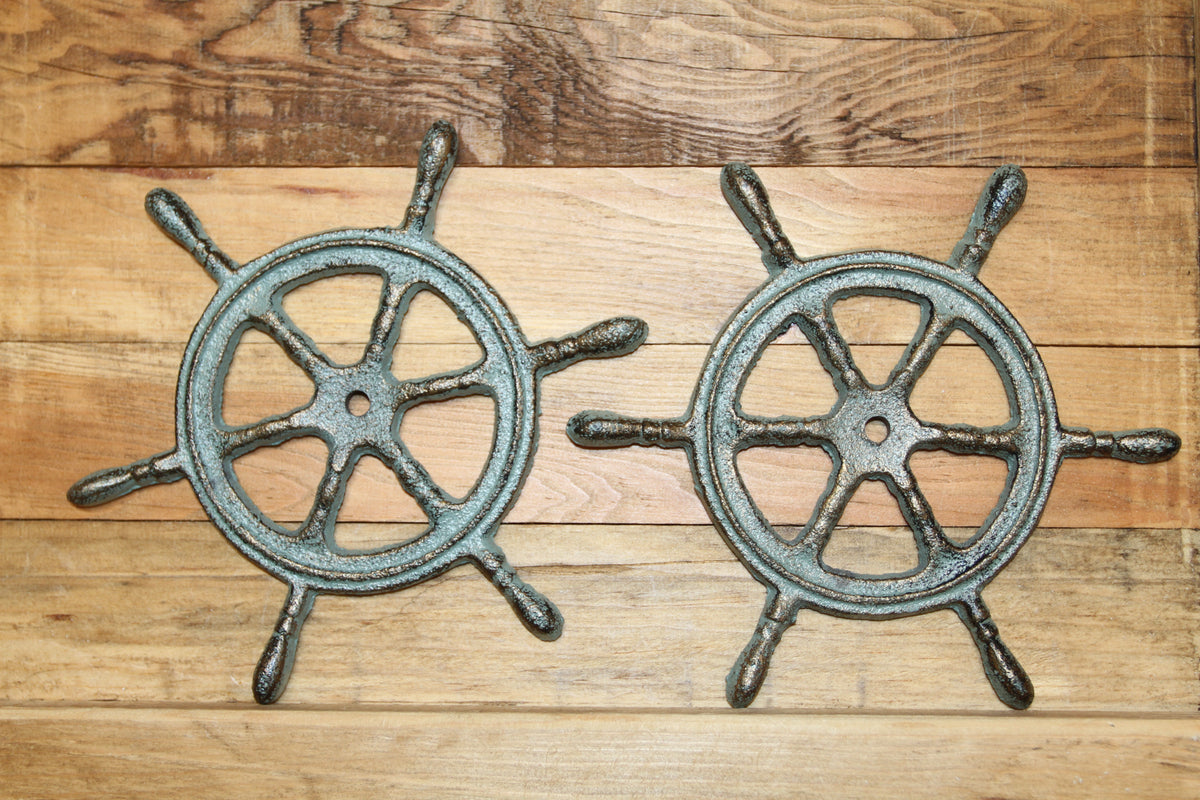 2-Ships Wheel Wall Hanging,Plaques,Harbor Style,Coastal Accents,Gifts,Boater Decor,N-27