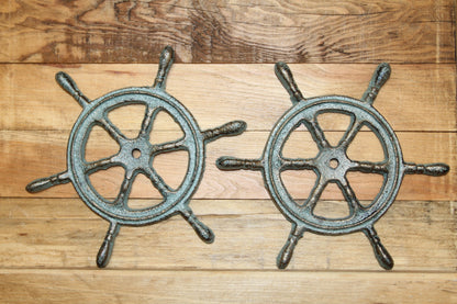 2-Ships Wheel Wall Hanging,Plaques,Harbor Style,Coastal Accents,Gifts,Boater Decor,N-27