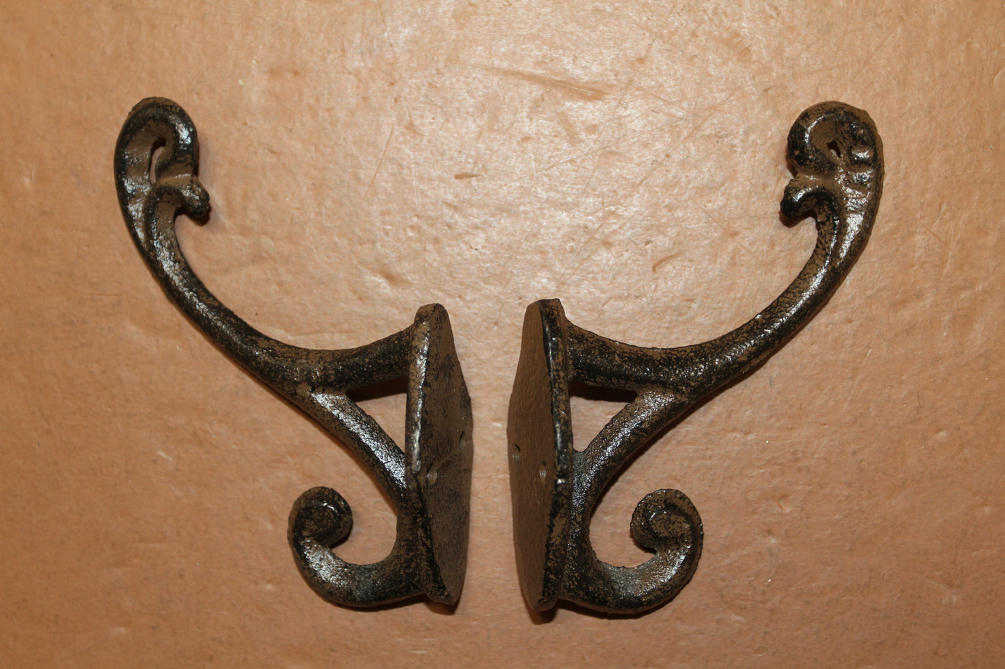 2 Affordable DOUBLE WALL HOOKS,Hanging Storage,Bath-Kitchen Decor,Country Accents, H-111