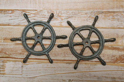 2-Ships Wheel Wall Hanging,Plaques,Harbor Style,Coastal Accents,Gifts,Boater Decor,N-27