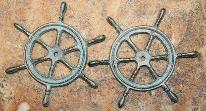 2-Ships Wheel Wall Hanging,Plaques,Harbor Style,Coastal Accents,Gifts,Boater Decor,N-27