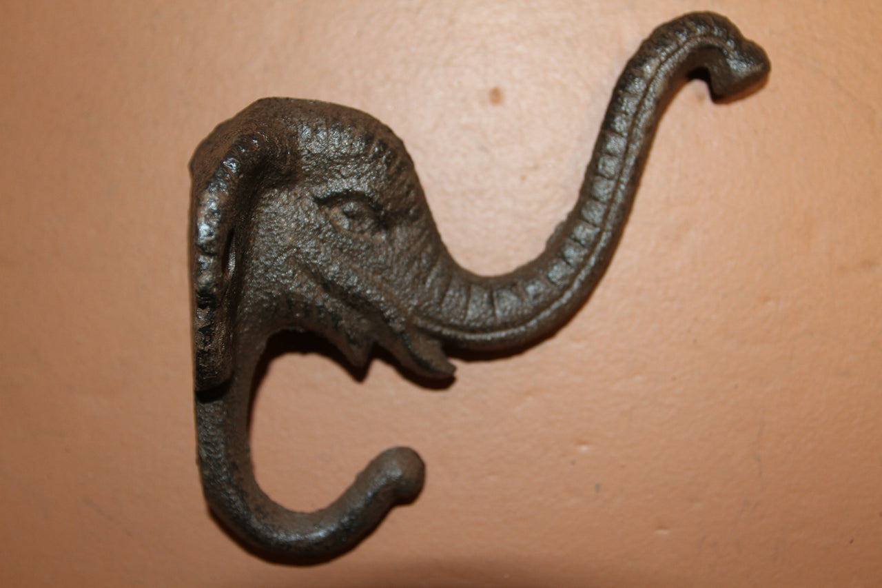 Elephant Double Wall Hook.  Organize your home, office, bath and kitchen and entryway.  Great Elephant Collector Gift Ships Free! H-83B