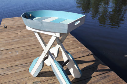 BOAT TABLE, Foldable Boat Shape Side Table, Deck, Patio, Sunroom Decor, Perfect Mothers Day Gift