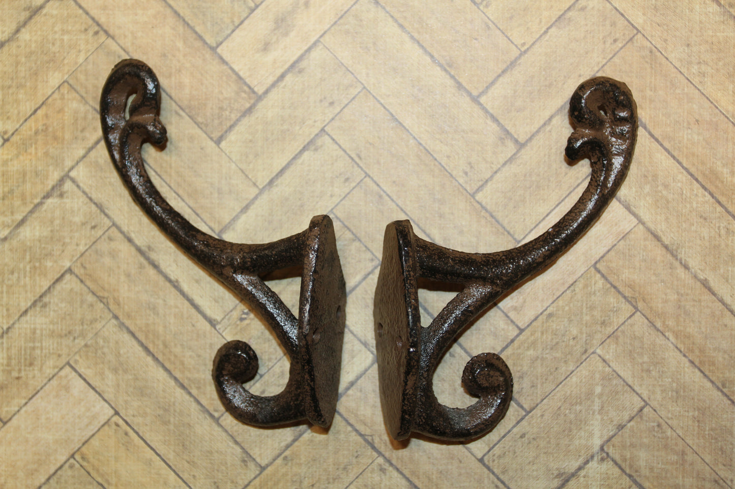 2 Affordable DOUBLE WALL HOOKS,Hanging Storage,Bath-Kitchen Decor,Country Accents, H-111