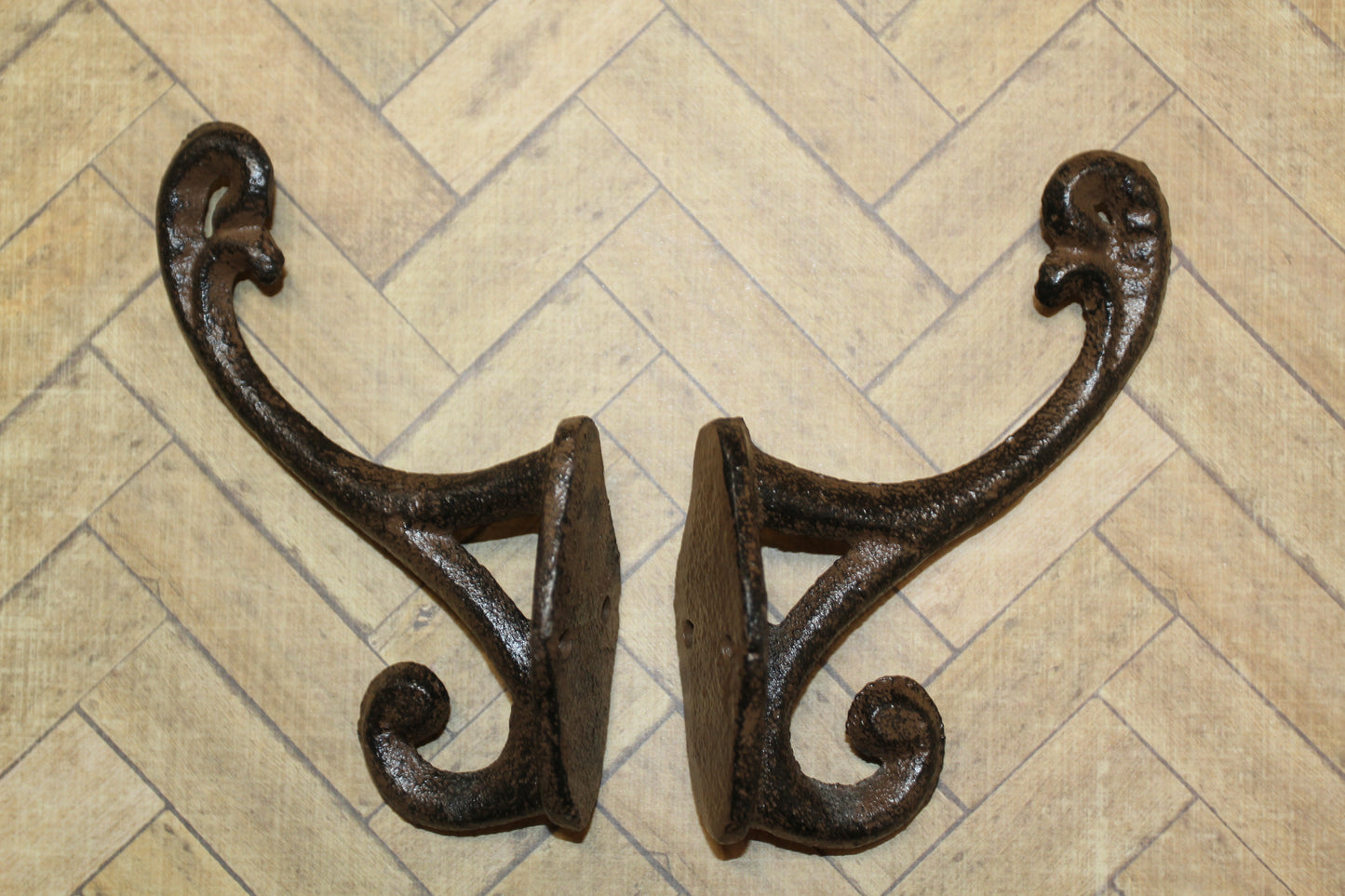 2 Affordable DOUBLE WALL HOOKS,Hanging Storage,Bath-Kitchen Decor,Country Accents, H-111