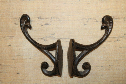 2 Affordable DOUBLE WALL HOOKS,Hanging Storage,Bath-Kitchen Decor,Country Accents, H-111