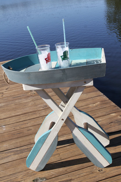 BOAT TABLE, Foldable Boat Shape Side Table, Deck, Patio, Sunroom Decor, Perfect Mothers Day Gift