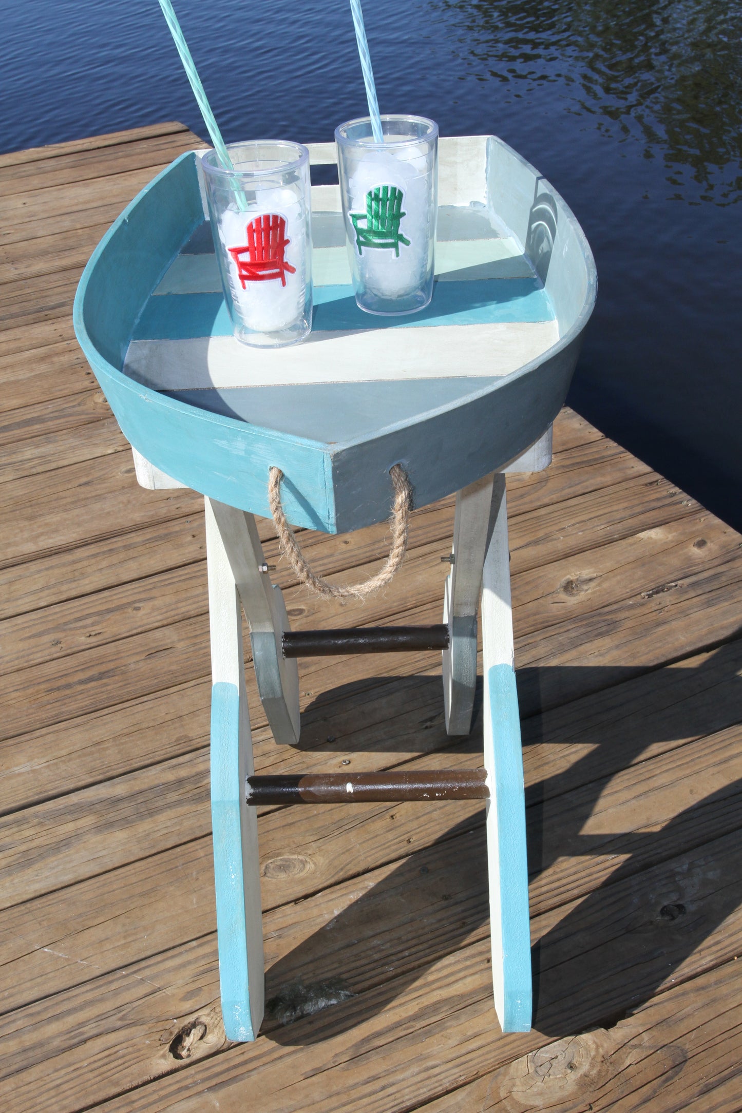 BOAT TABLE, Foldable Boat Shape Side Table, Deck, Patio, Sunroom Decor, Perfect Mothers Day Gift