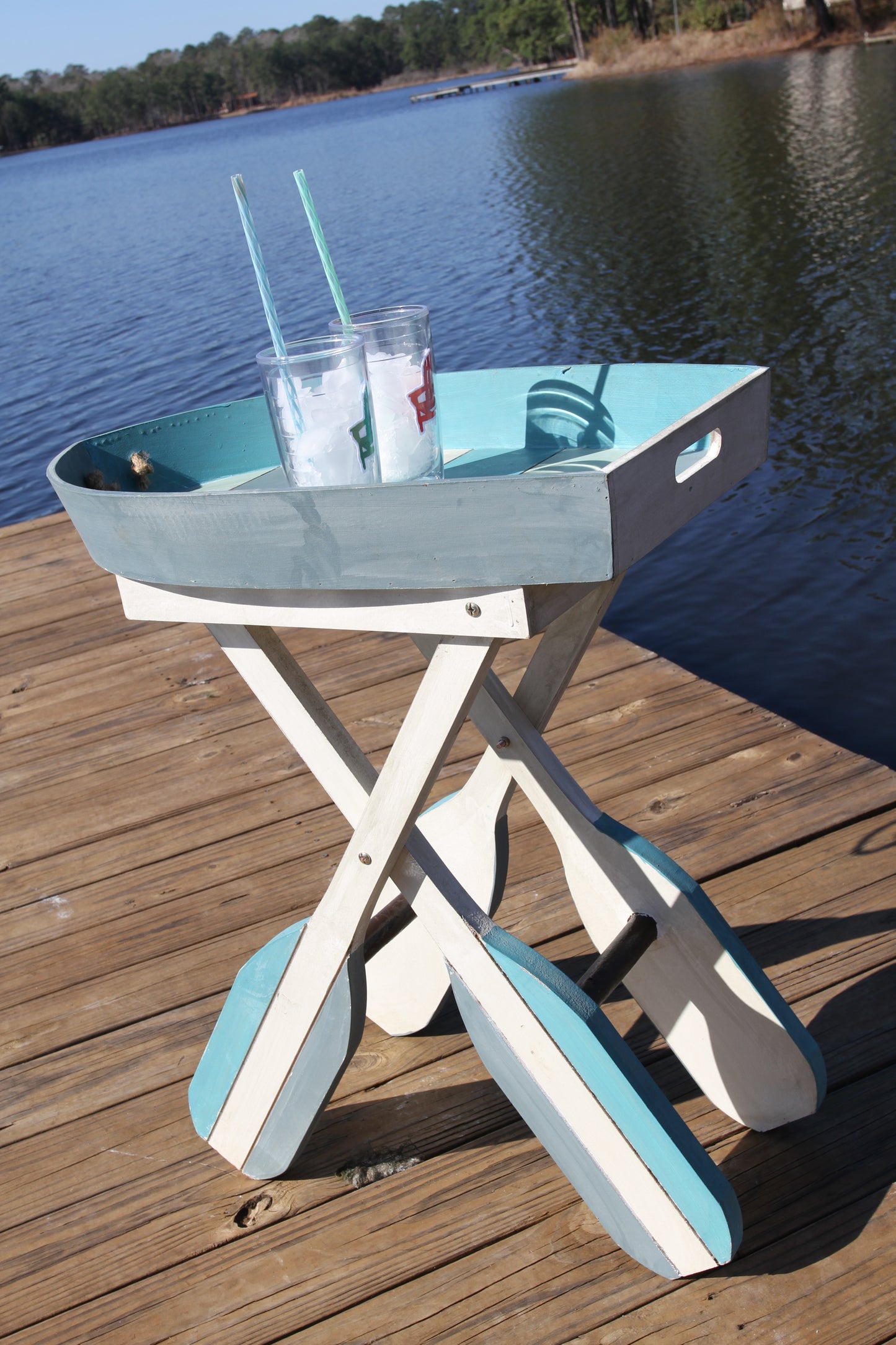 BOAT TABLE, Foldable Boat Shape Side Table, Deck, Patio, Sunroom Decor, Perfect Mothers Day Gift