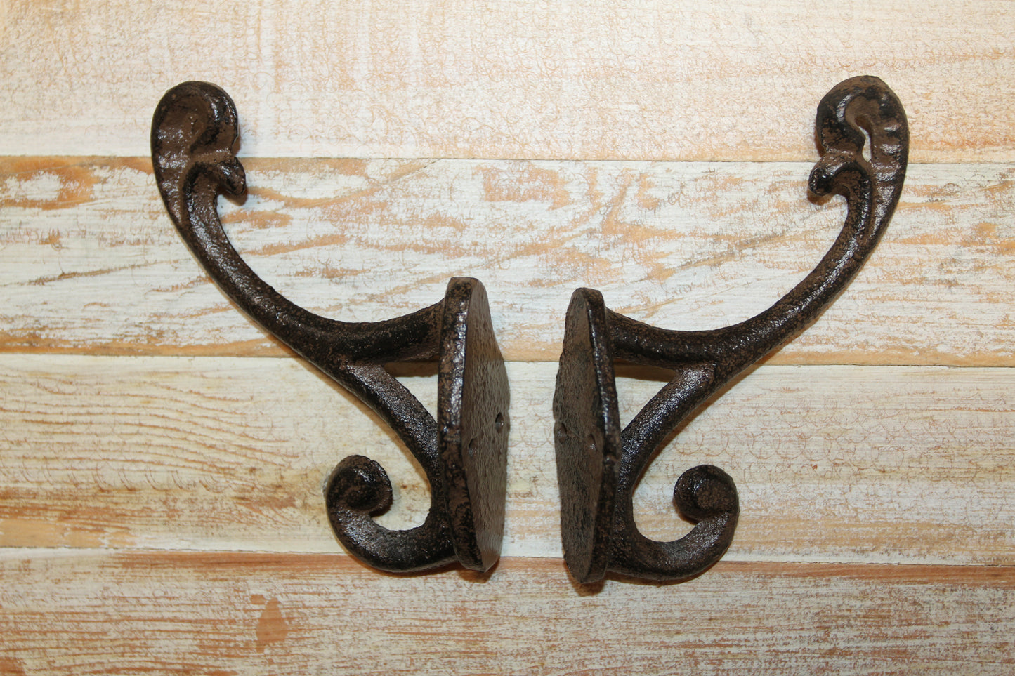 2 Affordable DOUBLE WALL HOOKS,Hanging Storage,Bath-Kitchen Decor,Country Accents, H-111