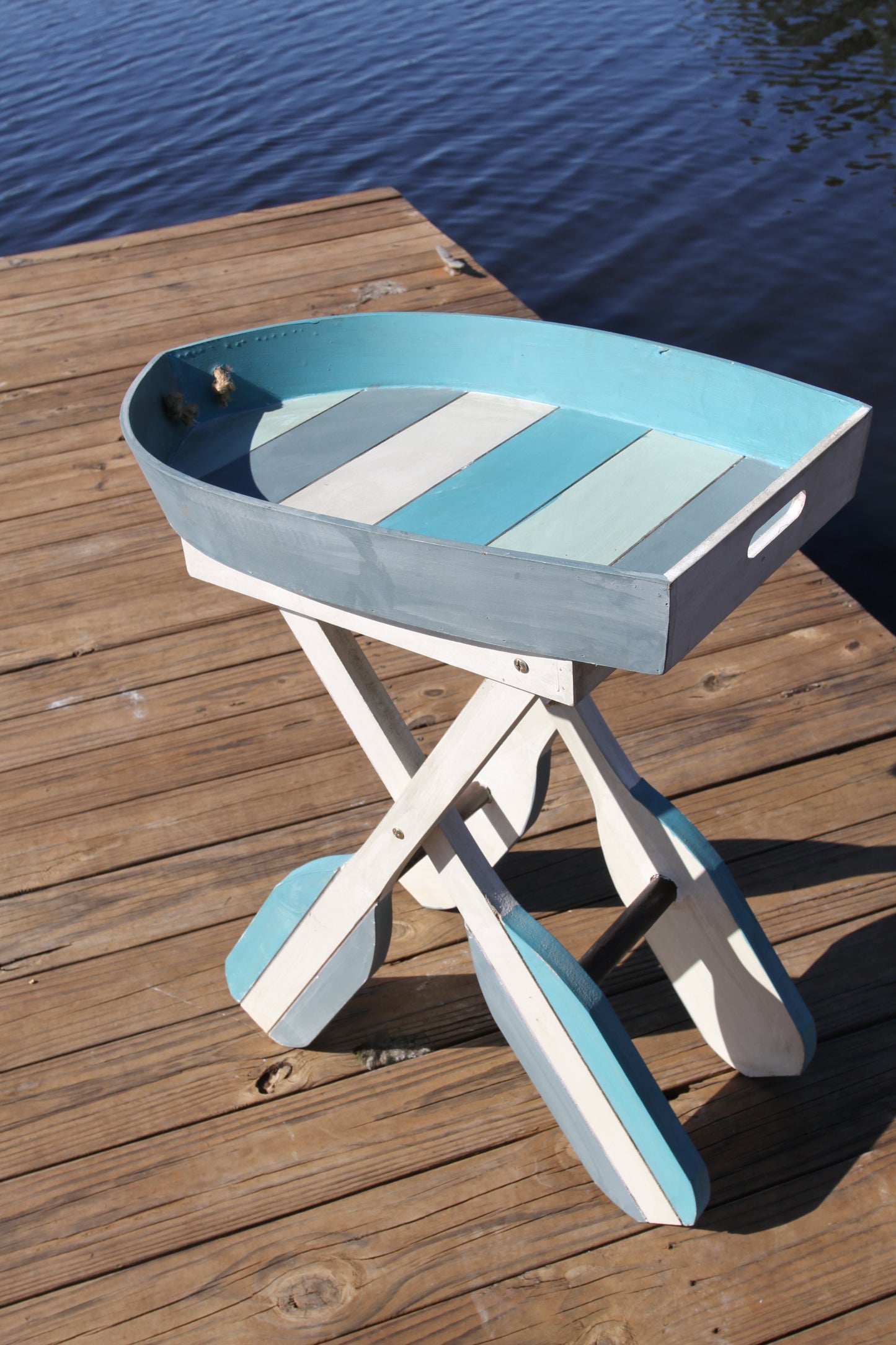 BOAT TABLE, Foldable Boat Shape Side Table, Deck, Patio, Sunroom Decor, Perfect Mothers Day Gift