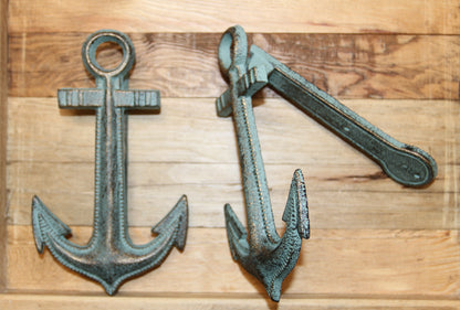2-ANCHOR DOOR KNOCKERS,Mariners Decor,Coastal Living Accents,Entryway Door Knocker,Gifts,BL-60