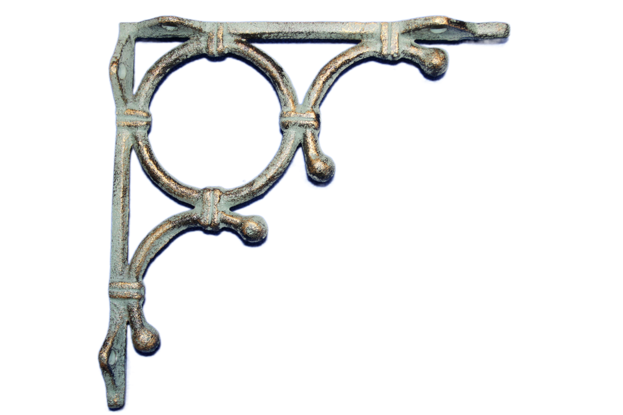 Cast Iron Shelf Bracket, bronzed look, Asian Design bamboo, oriental style for home and garden. Free Shipping! B-95