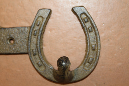 1-COUNTRY WESTERN Large Double Wall Hook,Bath-Kitchen Decor,All Occasion Gifts,Horseshoes,Cowboy Boots,W-66