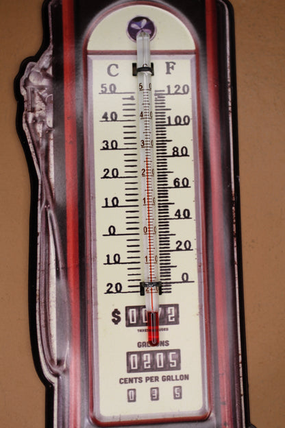 Dad's Garage, Indoor And Outdoor Thermometer, Replica Of A Vintage Wall Hanging, Gas Pump, Old Fashion Graphics, All Occasion Gifts Gift, DG-016T