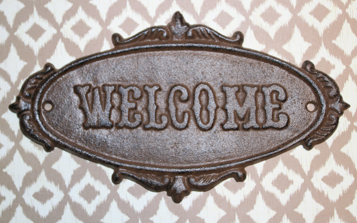 1-WELCOME PLAQUE,Garden Gate Sign,Cabin Entry Sign,Housewarming,Country Decor,Gifts,N-44