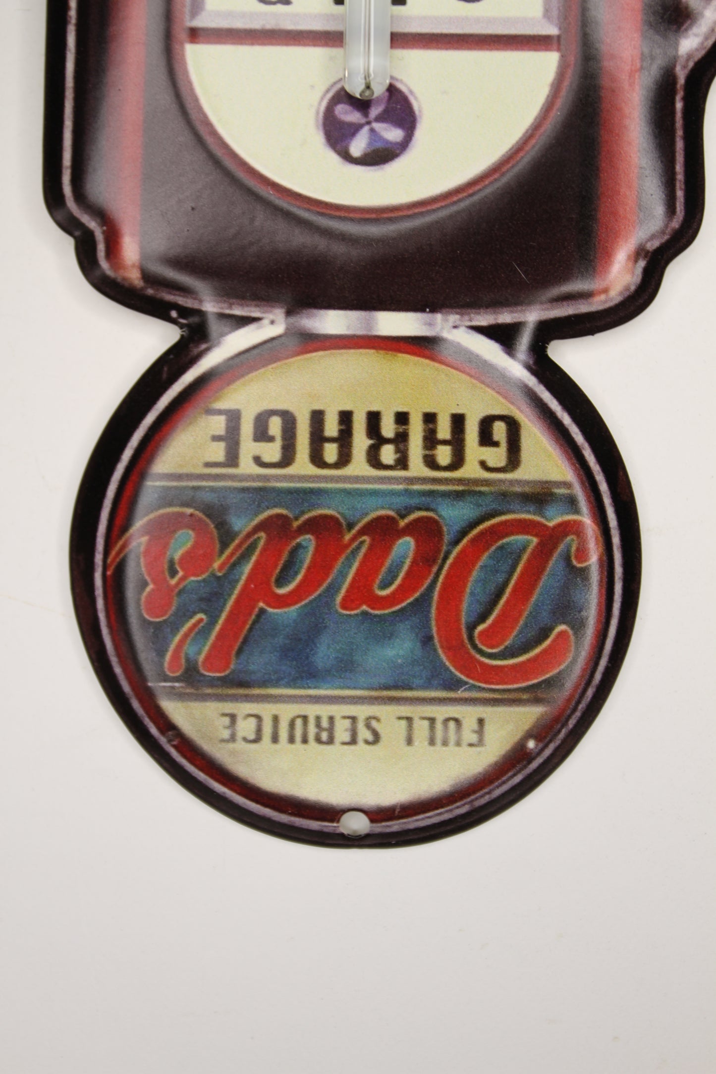 Dad's Garage, Indoor And Outdoor Thermometer, Replica Of A Vintage Wall Hanging, Gas Pump, Old Fashion Graphics, All Occasion Gifts Gift, DG-016T