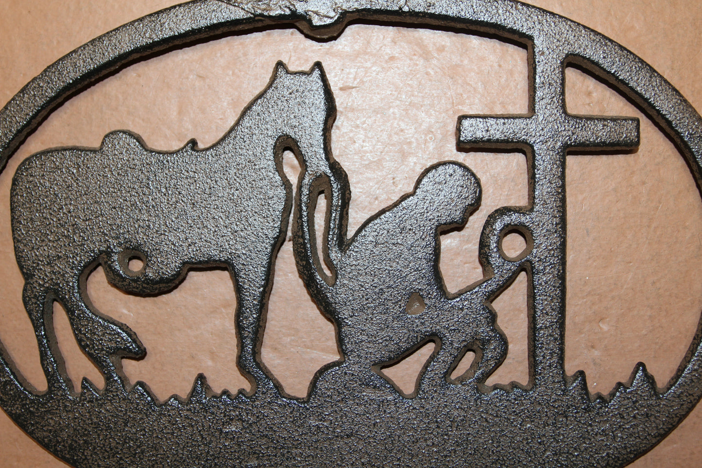 1-Large PRAYING COWBOY,Church Decor,Wall Hanging,Ranch Style,Gifts,Religious and Spiritual Accents, W-16B