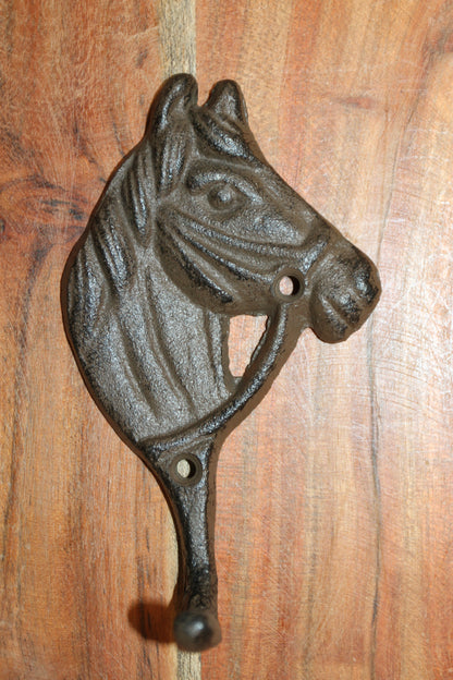 2-HORSE HEAD Wall Hooks, Ranch Style Home Decor, Country Western Accents, Cowboys, Rodeo, W-18