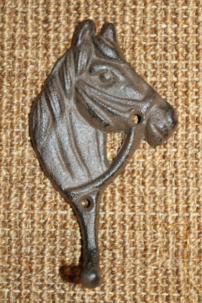 2-HORSE HEAD Wall Hooks, Ranch Style Home Decor, Country Western Accents, Cowboys, Rodeo, W-18