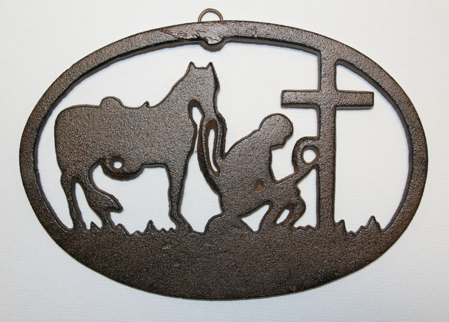 1-Large PRAYING COWBOY,Church Decor,Wall Hanging,Ranch Style,Gifts,Religious and Spiritual Accents, W-16B