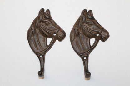 2-HORSE HEAD Wall Hooks, Ranch Style Home Decor, Country Western Accents, Cowboys, Rodeo, W-18