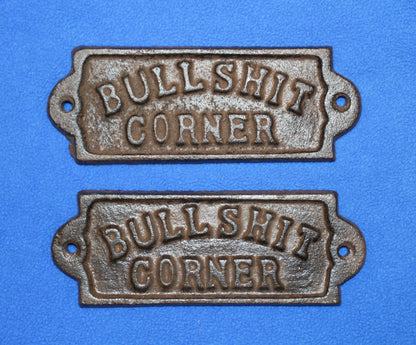 1 - BULLSHIT CORNER Wall Plaques, Bar Style Wall Display, Country Decor, All Occasion Gifts, W-65A
