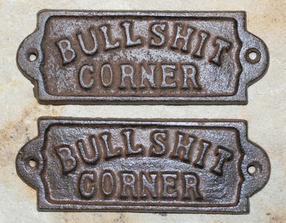 1 - BULLSHIT CORNER Wall Plaques, Bar Style Wall Display, Country Decor, All Occasion Gifts, W-65A