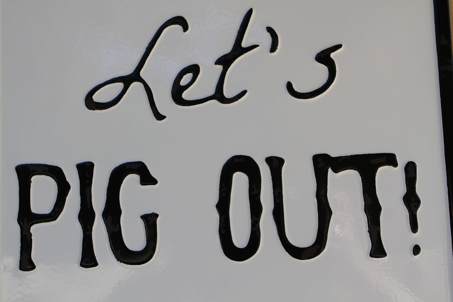 LET'S PIG OUT Enamel Sign,Restaurant Decor,Outdoor Kitchen Decor,Pig Farm Decor, PO-013T