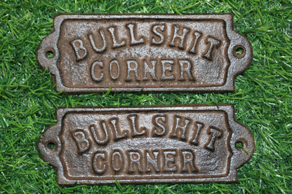 1 - BULLSHIT CORNER Wall Plaques, Bar Style Wall Display, Country Decor, All Occasion Gifts, W-65A