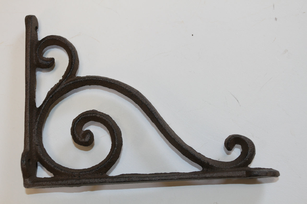 Decorative Cast Iron Shelf Brackets, Elegant, Swirl, Victorian, Vintage-look. B-5