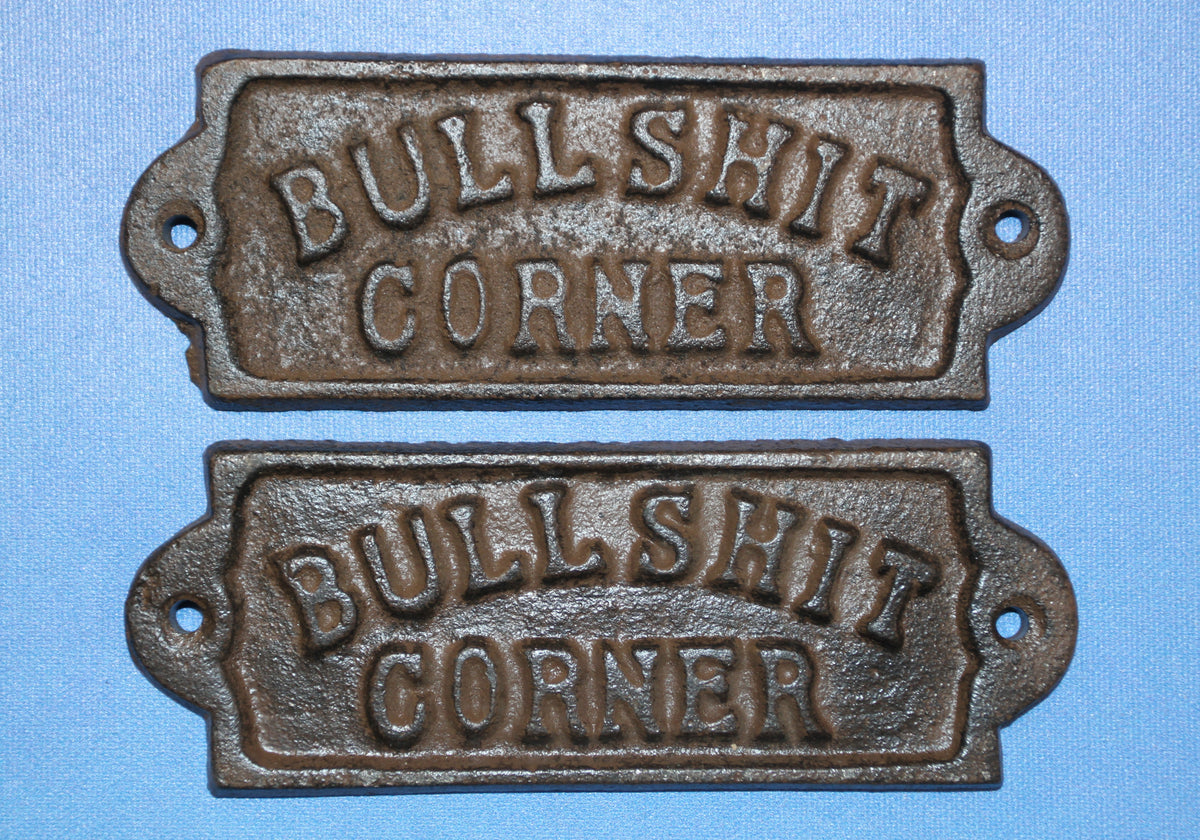 1 - BULLSHIT CORNER Wall Plaques, Bar Style Wall Display, Country Decor, All Occasion Gifts, W-65A