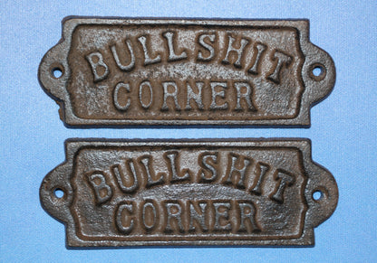 1 - BULLSHIT CORNER Wall Plaques, Bar Style Wall Display, Country Decor, All Occasion Gifts, W-65A