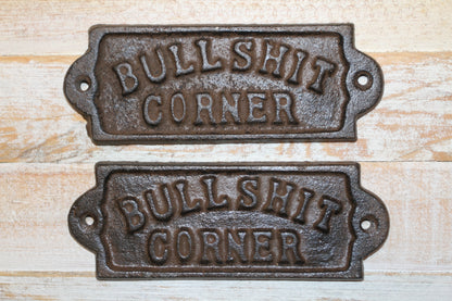 1 - BULLSHIT CORNER Wall Plaques, Bar Style Wall Display, Country Decor, All Occasion Gifts, W-65A