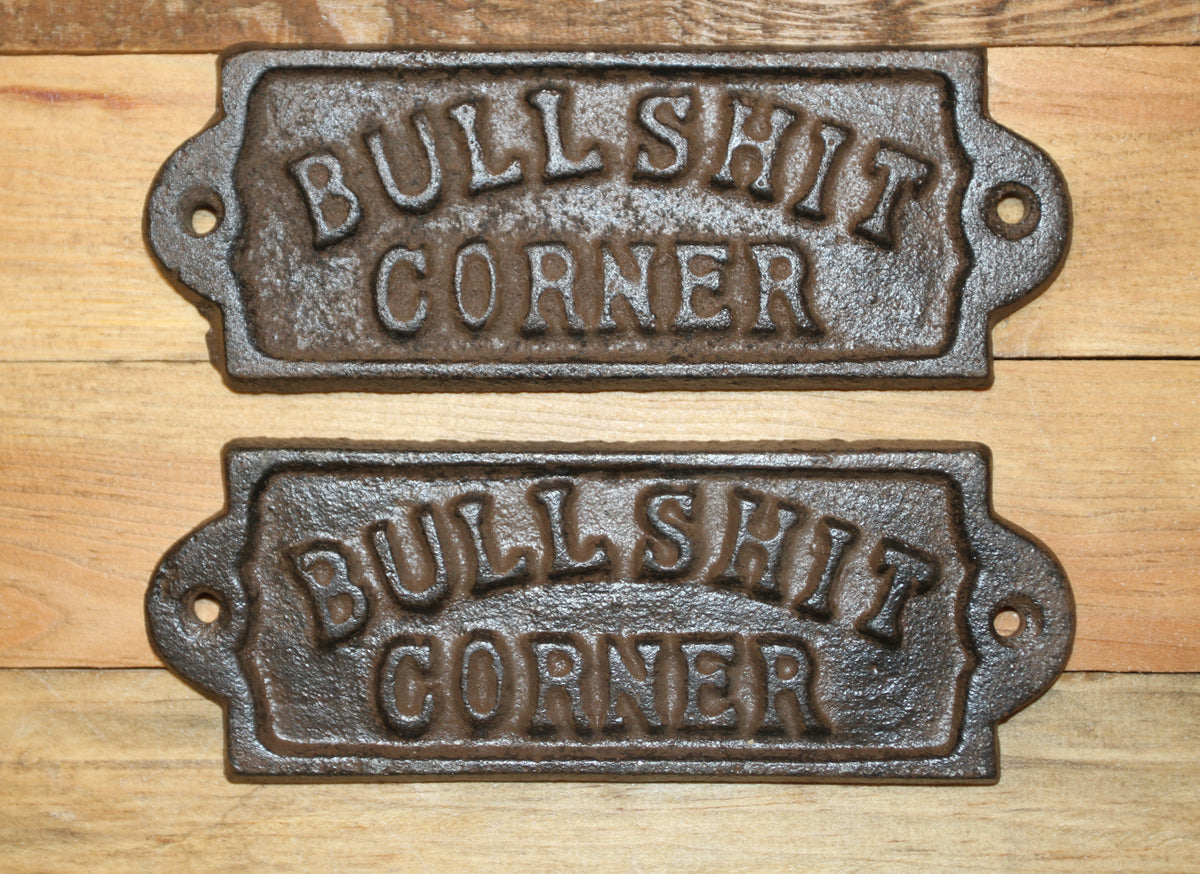 1 - BULLSHIT CORNER Wall Plaques, Bar Style Wall Display, Country Decor, All Occasion Gifts, W-65A