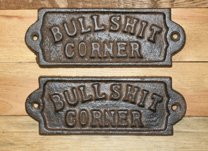 1 - BULLSHIT CORNER Wall Plaques, Bar Style Wall Display, Country Decor, All Occasion Gifts, W-65A