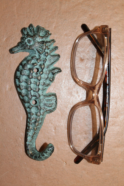 2-SHORE SURF Collection,Anchor Plaque,Seashorse Hook,Beach Decor,Gifts,Harbor Style,N-25,42