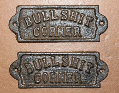 1 - BULLSHIT CORNER Wall Plaques, Bar Style Wall Display, Country Decor, All Occasion Gifts, W-65A